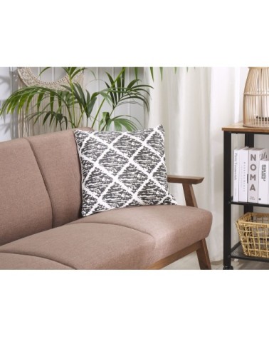 Lot de 2 coussin décoratifs en tissu noir 45x12cm