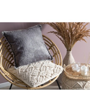Lot de 2 coussin décoratifs en tissu gris 45x12cm