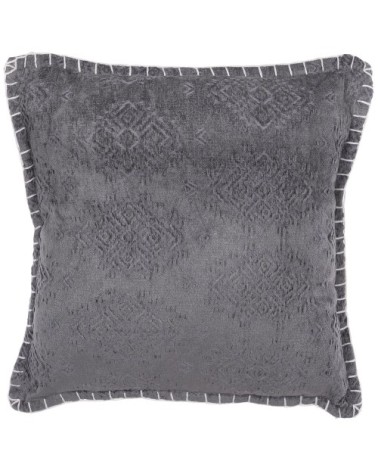 Lot de 2 coussin décoratifs en tissu gris 45x12cm