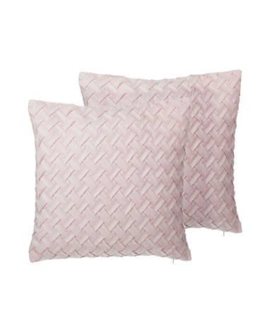 Lot de 2 coussin décoratifs en tissu rose 45x12cm