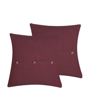 Lot de 2 coussin décoratifs en tissu rouge 43x6cm
