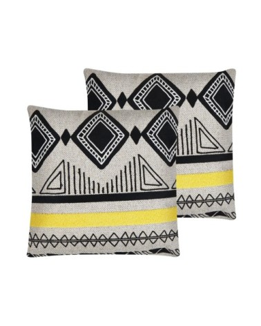 Lot de 2 coussin décoratifs en tissu beige 45x12cm