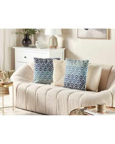 Lot de 2 coussin décoratifs en tissu bleu 45x12cm