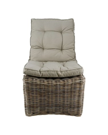 Fauteuil en kubu avec assise polyester/coton