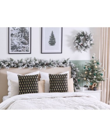 Lot de 2 coussin décoratifs en tissu noir 45x10cm