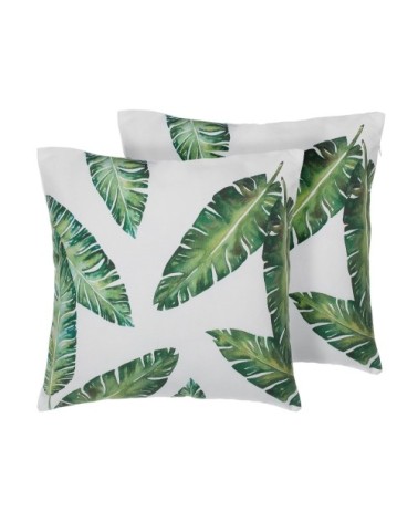 Lot de 2 coussin décoratifs en tissu vert 45x12cm