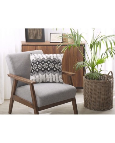 Lot de 2 coussin décoratifs en tissu noir blanc 45x12cm