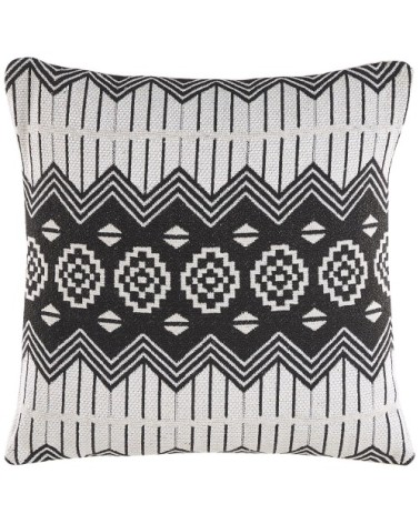 Lot de 2 coussin décoratifs en tissu noir blanc 45x12cm