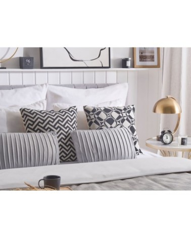 Lot de 2 coussin décoratifs en tissu gris 30x12cm