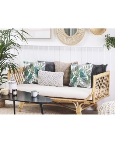 Lot de 2 coussin décoratifs en tissu vert 45x12cm