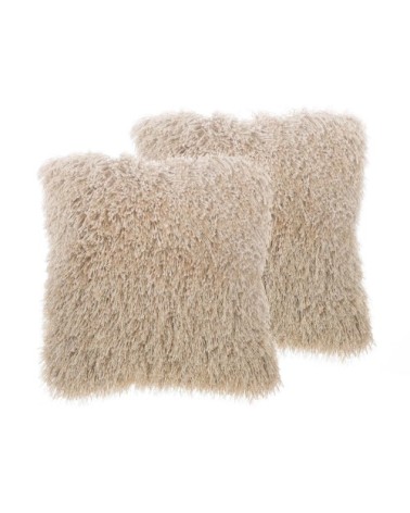 Lot de 2 coussin décoratifs en tissu beige 45x12cm