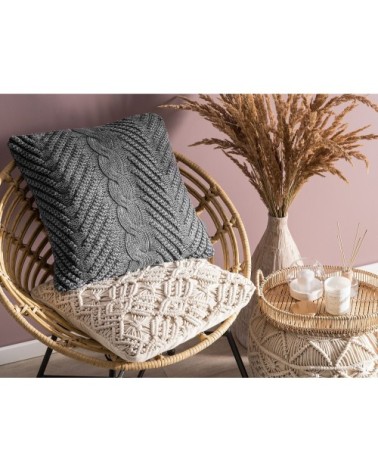 Coussin décoratif en tissu gris 45x10cm