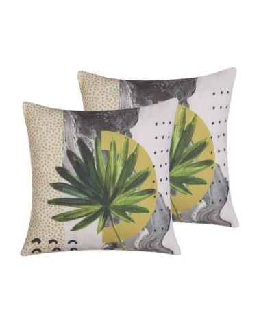 Lot de 2 coussin décoratifs en tissu multicolore 45x6cm