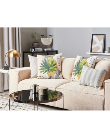 Lot de 2 coussin décoratifs en tissu multicolore 45x6cm