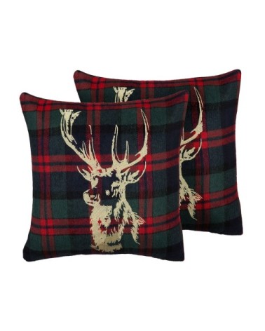 Lot de 2 coussin décoratifs en tissu multicolore 45x12cm