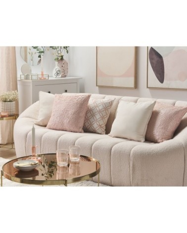 Lot de 2 coussin décoratifs en tissu rose 45x12cm