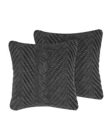 Lot de 2 coussin décoratifs en tissu gris 45x10cm