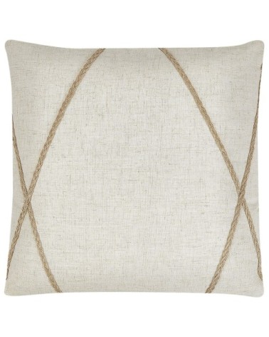 Lot de 2 coussin décoratifs en tissu beige 45x12cm
