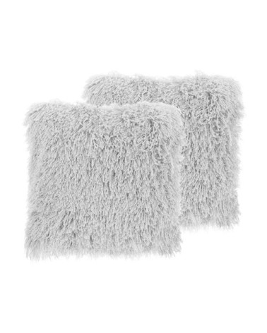 Lot de 2 coussin décoratifs en tissu gris 45x12cm