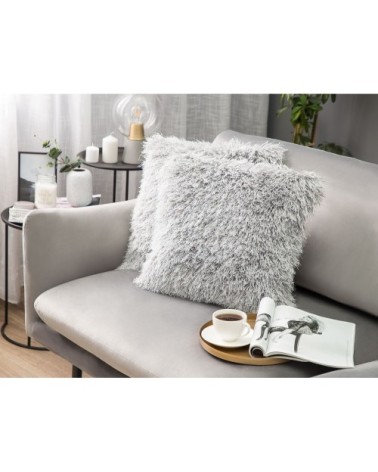 Lot de 2 coussin décoratifs en tissu gris 45x12cm