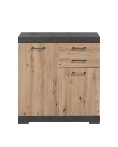 Buffet avec 2 Portes et 2 Tiroirs L80cm - Marron