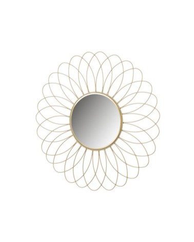 Miroir rond soleil métal doré D49cm