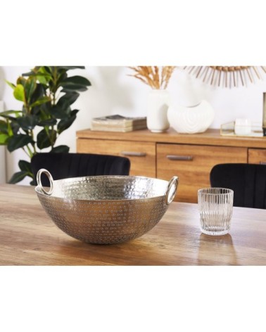 Bol décoratif en métal argenté
