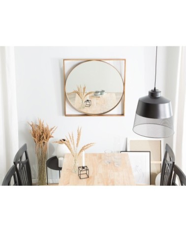 Miroir en bois d'ingénierie doré 76x76