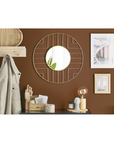 Miroir en métal doré 60x60