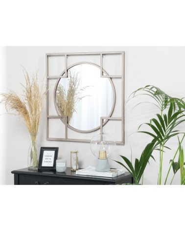 Miroir en métal laiton 71x71