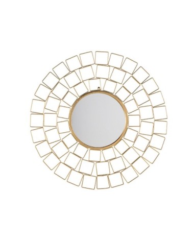 Miroir en métal doré 90x90