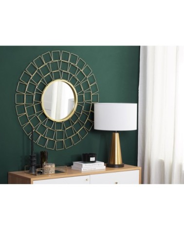 Miroir en métal doré 90x90