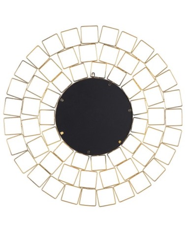 Miroir en métal doré 90x90