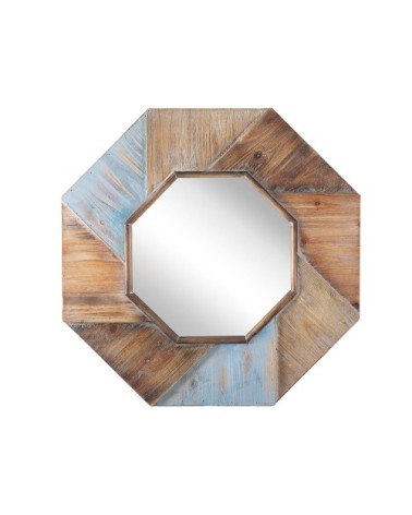 Miroir en bois solide bois foncé 77x77