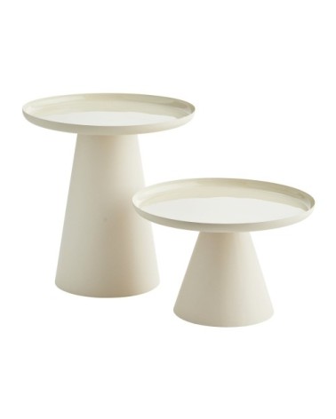 Table basse métal beige 50x50