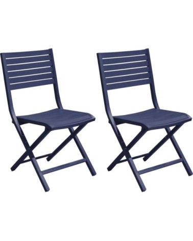 Chaises pliantes en aluminium lucca (lot de 2) bleu