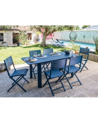 Chaises pliantes en aluminium lucca (lot de 2) bleu