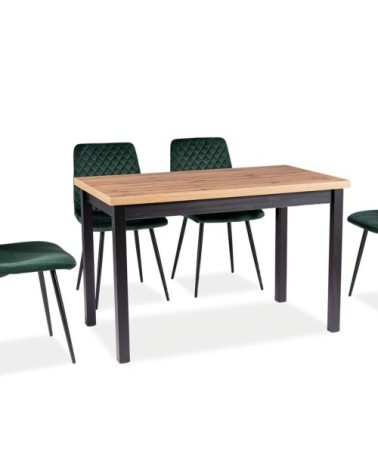 Table à manger noir et chêne clair 120cm