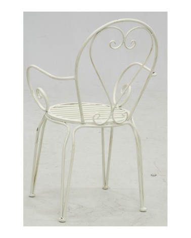 Fauteuil en métal blanc antique