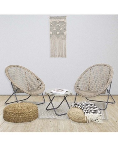 Salon de jardin en polyrésine et métal kent (lot de 3) blanc