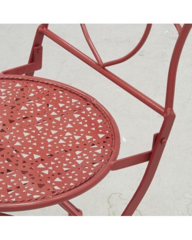 Chaise pliante en métal rouge