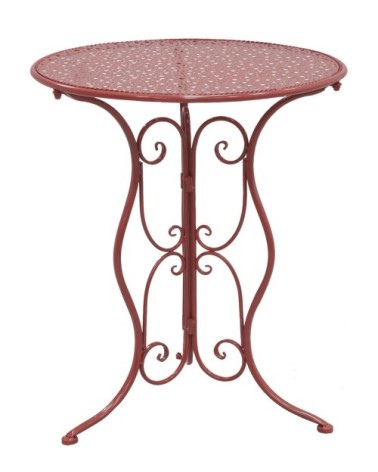 Table ronde en métal rouge