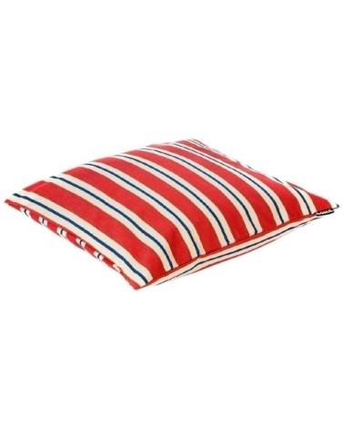 Coussin 100% coton 50 cm faro rouge - blanc cassé et bleu