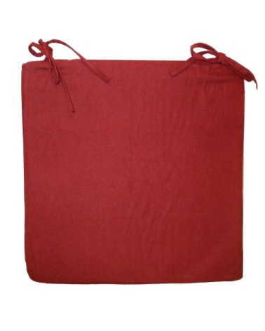 Galette de chaise en coton 40 cm rouge