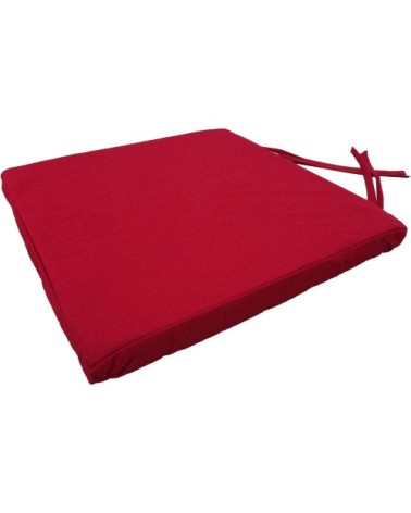 Galette de chaise en coton 40 cm rouge