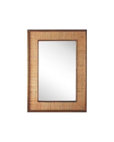 Miroir en bois solide bois clair 74x54