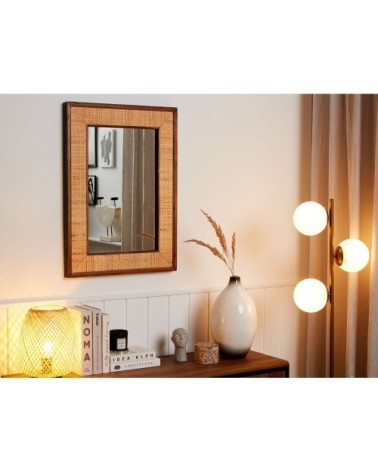 Miroir en bois solide bois clair 74x54