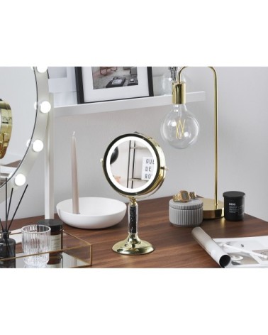 Miroir de table en métal doré 34x18