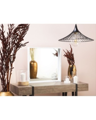 Miroir en matériaux synthétiques blanc 50x50