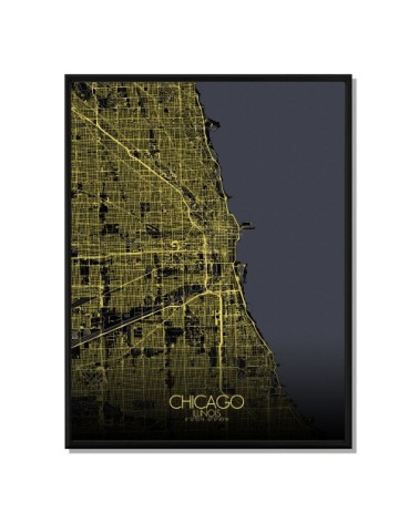 Affiche Chicago Carte Nuit 40x50